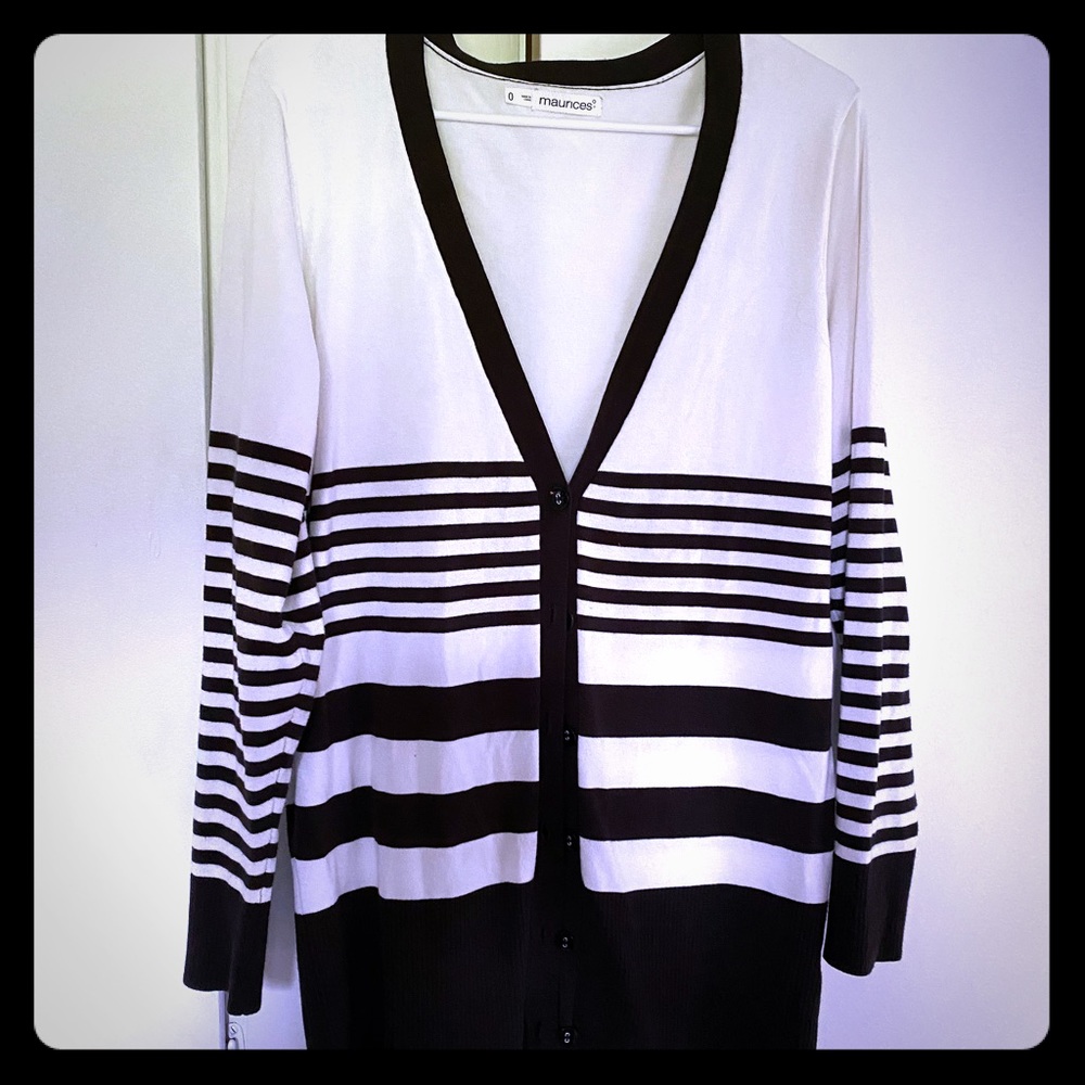 Black and white maurices size 0 cardigan